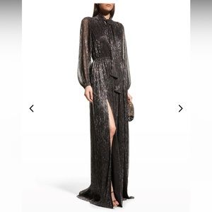 Soliana Long-Sleeve Shimmer Gown